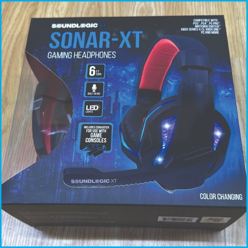 SoundLogic XT SONAR-XT Gaming Headphones Built-In Mic LED Lights Color Changing